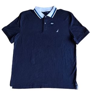 Nautica Navy Blue Soft Short-Sleeve Men's Polo Shirt Size XXL